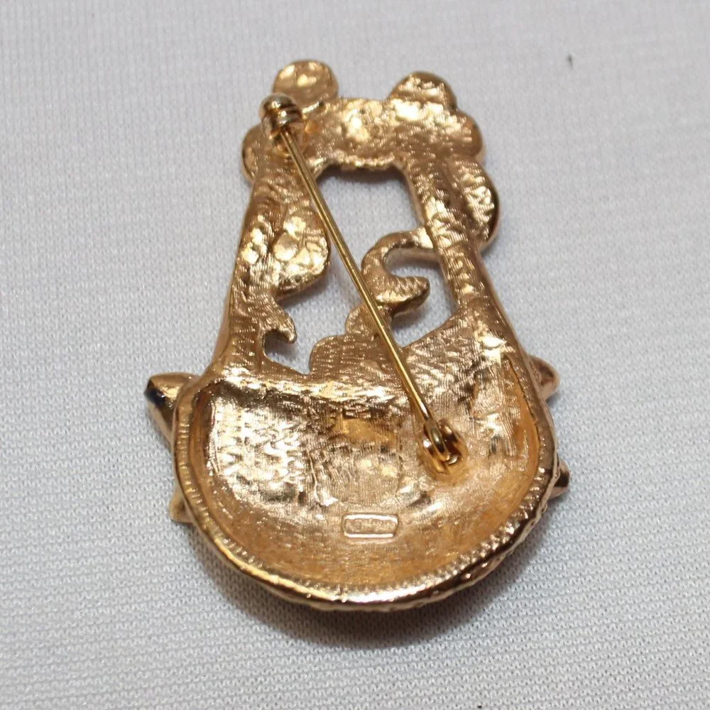 Vintge Roman Basket of Flowers Brooch